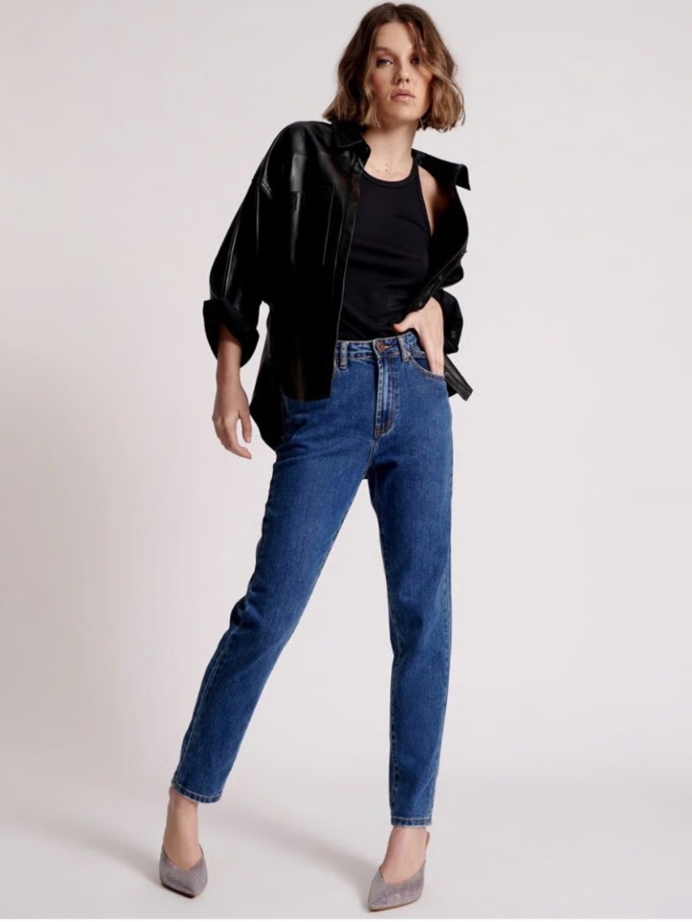 One Teaspoon Legends High Waist Straight Leg Denim Jeans Rodeo Blue 23 - Picture 4 of 13